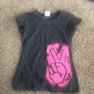Gray and neon pink roxy shirt